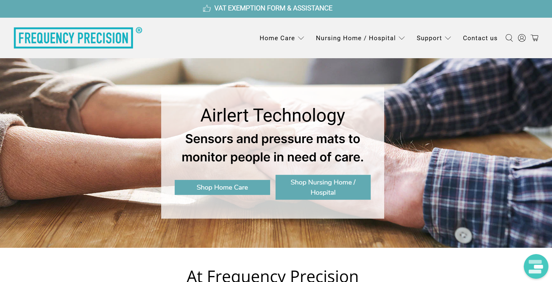 Frequency Precision homepage: Shop Home Care and Shop Nursing Home or Hospital